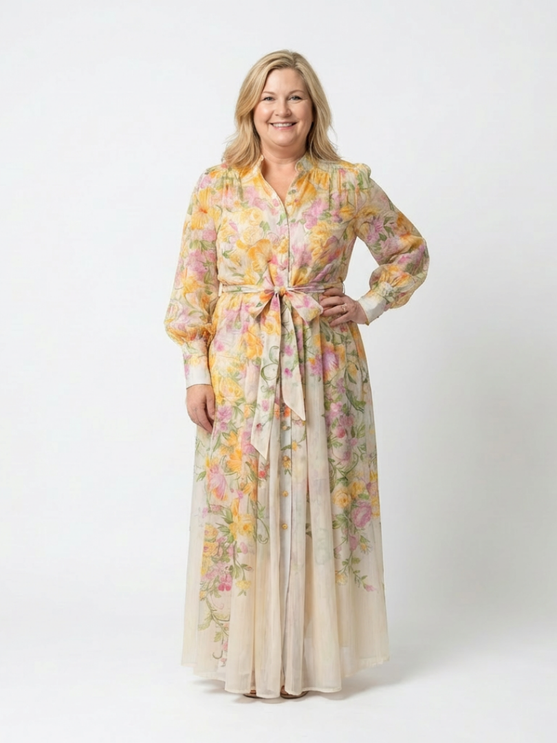 CRESSIDA | FLORAL SHEER LONG SLEEVE MAXI DRESS